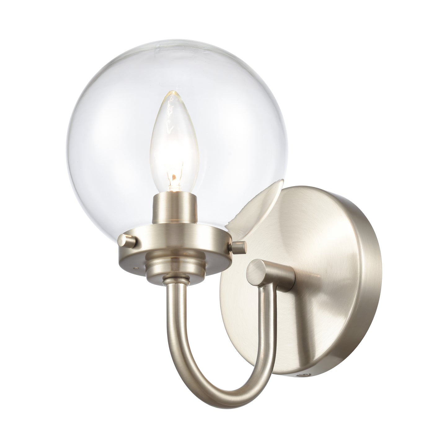 EC89950/1 - Fairbanks 8.5'' High 1-Light Sconce - Brushed Nickel and Clear