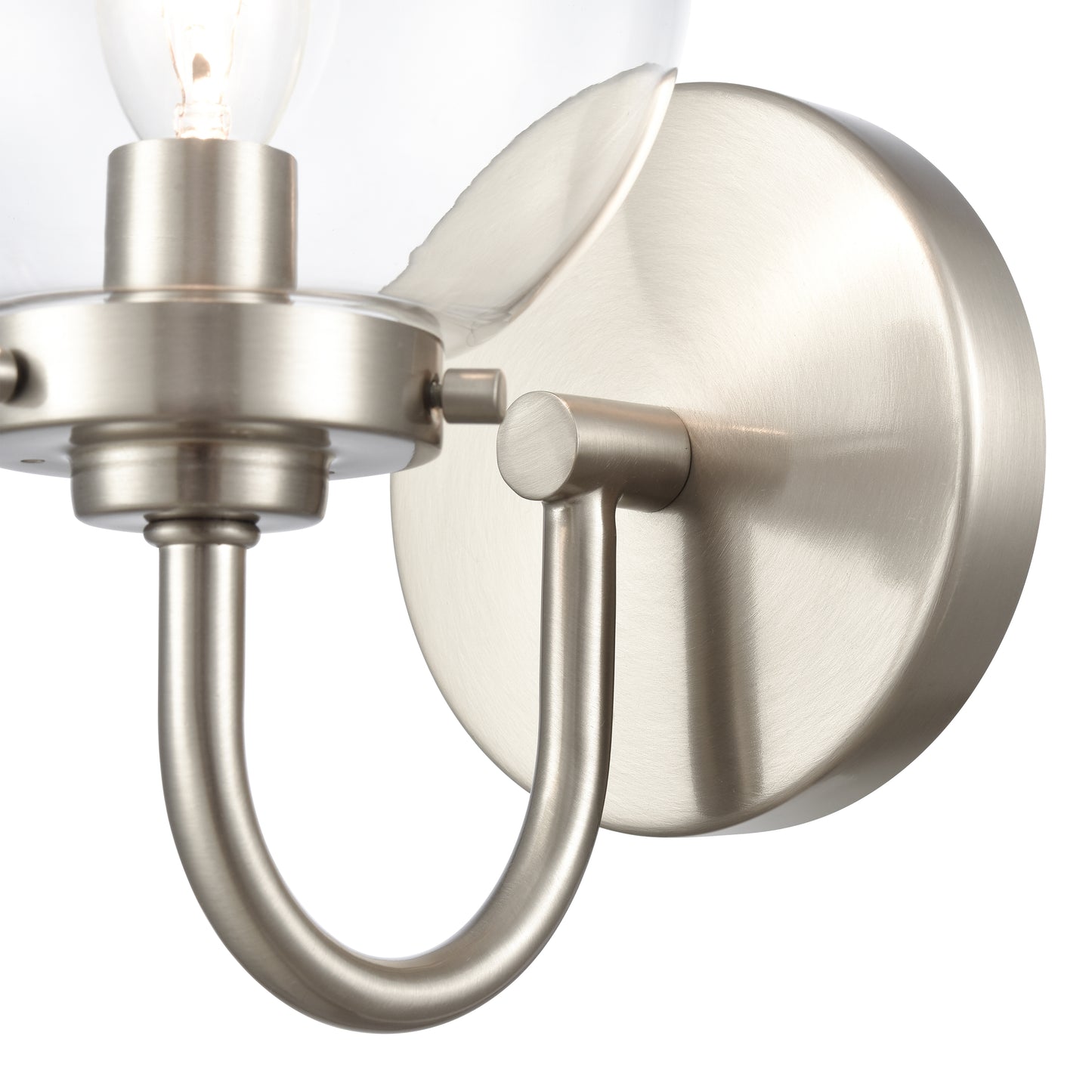 EC89950/1 - Fairbanks 8.5'' High 1-Light Sconce - Brushed Nickel and Clear