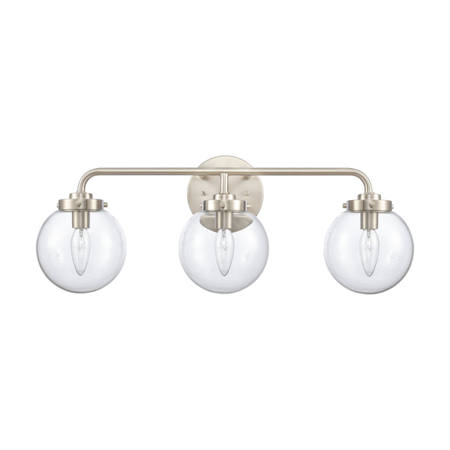 EC89953/3 - Fairbanks 22.75'' Wide 3-Light Vanity Light - Brushed Nickel and Clear