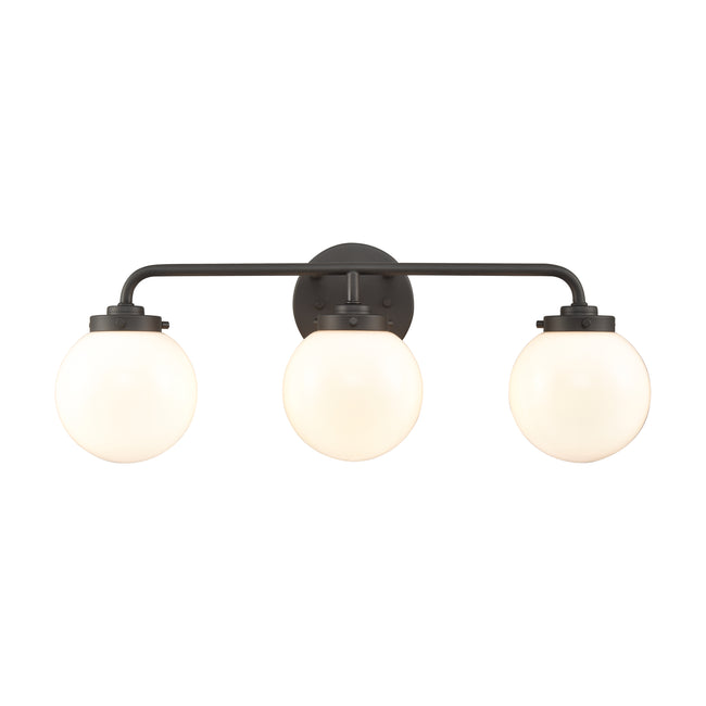 EC89964/3 - Fairbanks 22.75'' Wide 3-Light Vanity Light - Matte Black and Opal