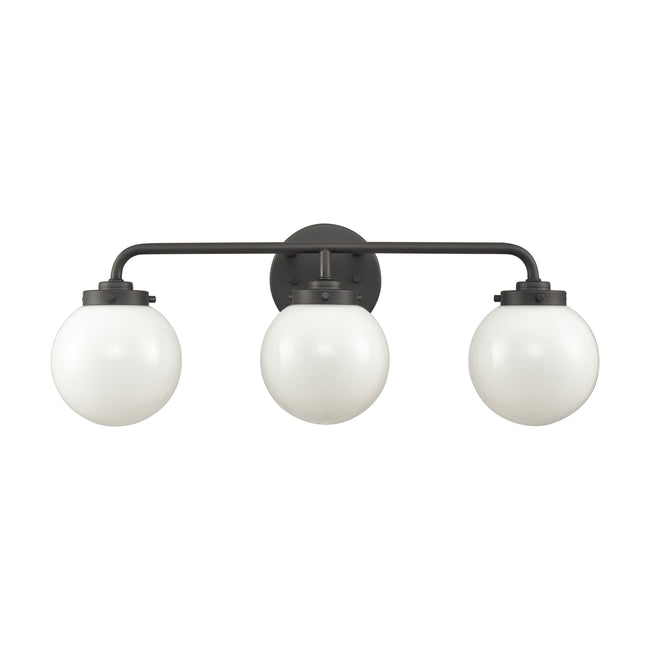 EC89964/3 - Fairbanks 22.75'' Wide 3-Light Vanity Light - Matte Black and Opal