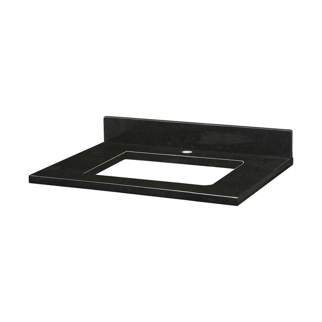 GRUT25RBK-1 - Stone Top - 25-inch for Rectangular Undermount Sink - Black Granite with Single Faucet