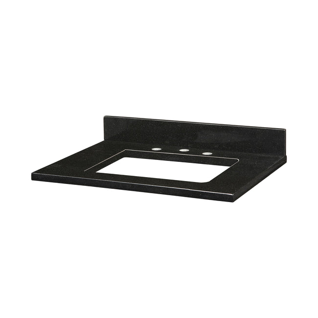 GRUT25RBK - Stone Top - 25-inch for Rectangular Undermount Sink - Black Granite