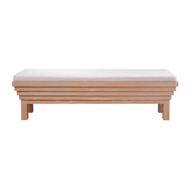 H0015-10821 - Joanne Bench - Light Oak with Boucle