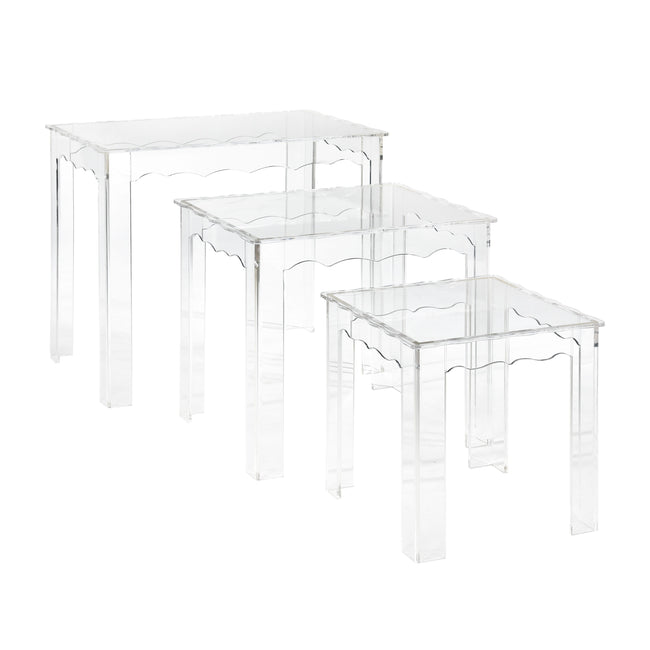 H0015-9103/S3 - Jacobs Nesting Table - Set of 3 Square Clear