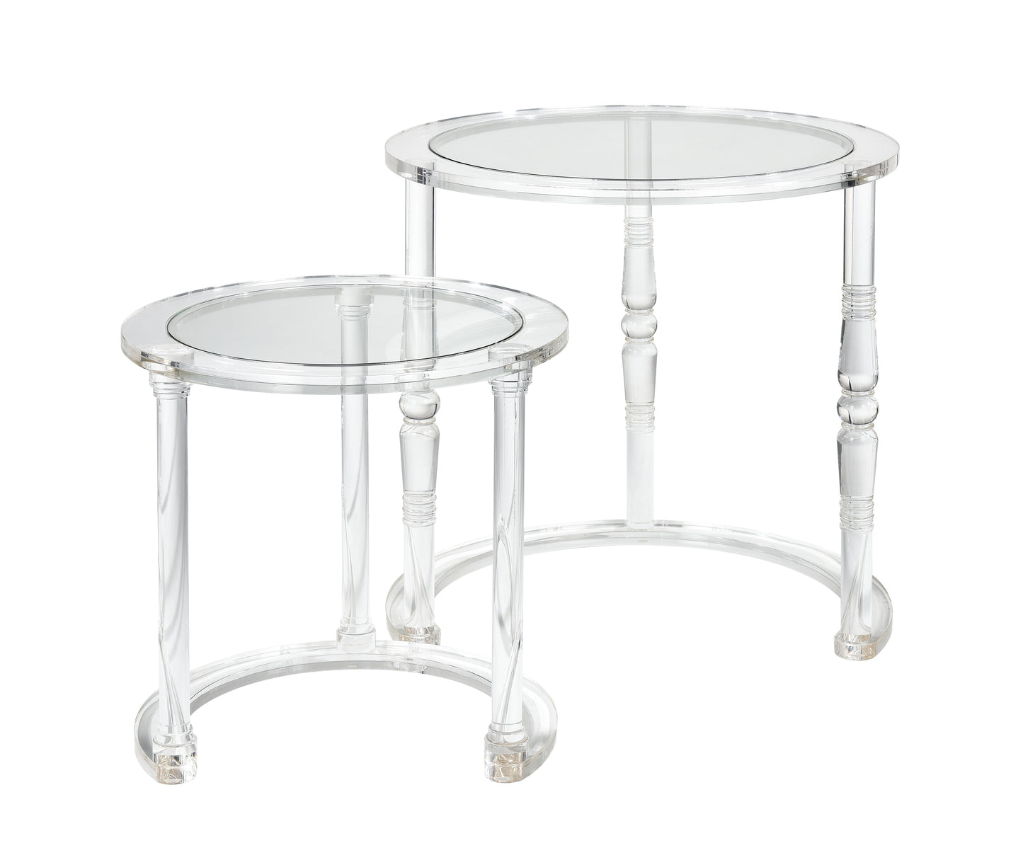 H0015-9104/S2 - Jacobs Nesting Table - Set of 2 Round Clear