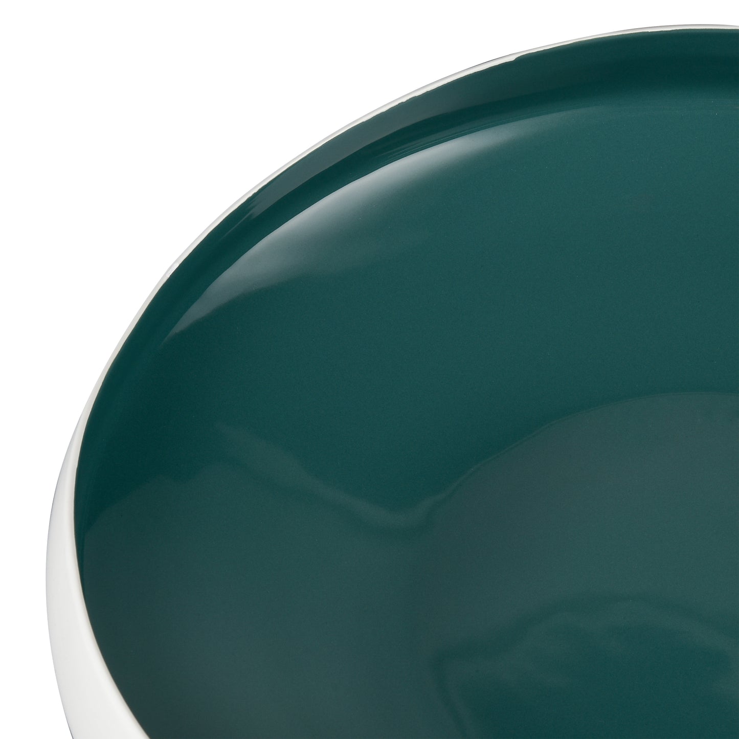 H0017-9744 - Greer Bowl - Low White and Turquoise Glazed