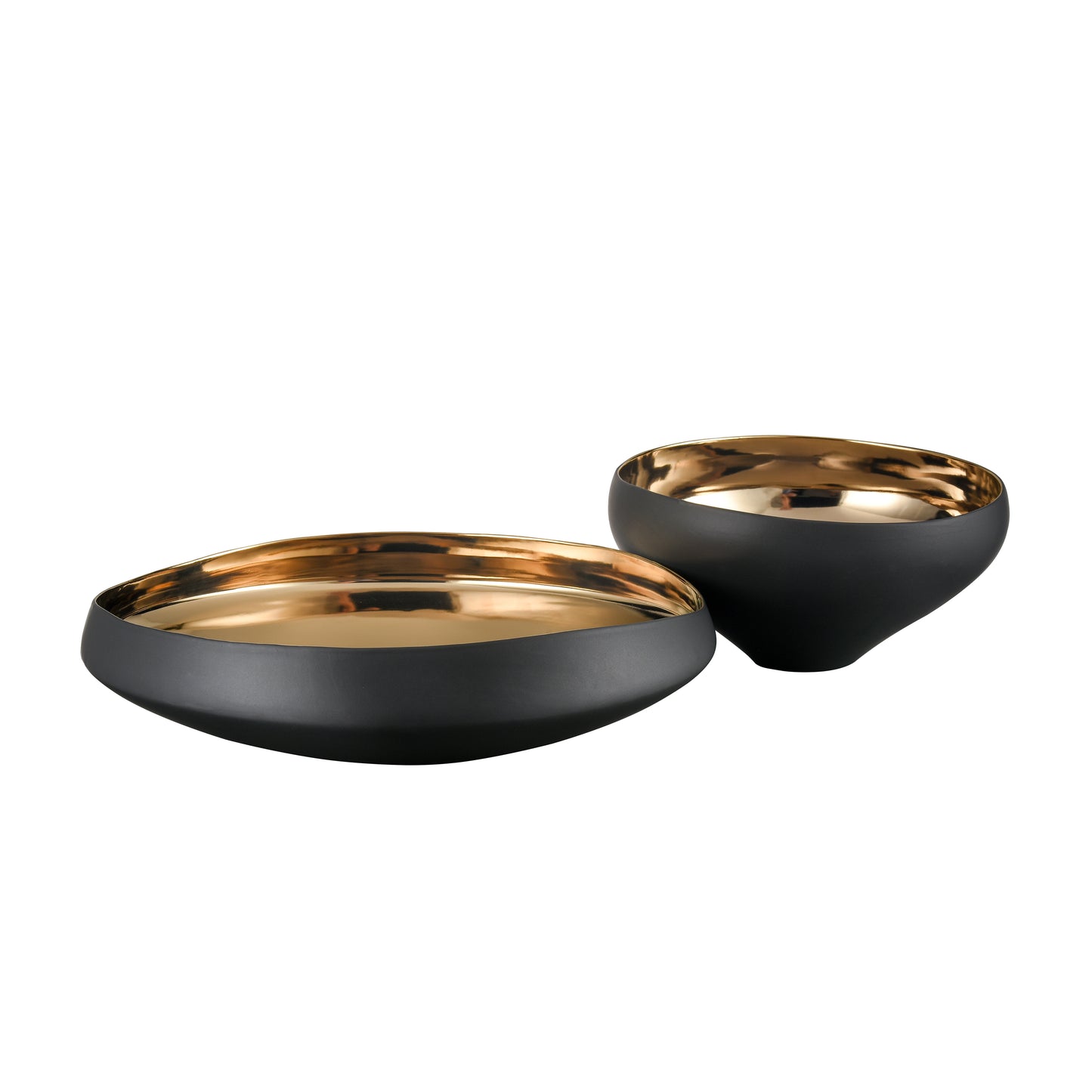 H0017-9754 - Greer Bowl - Tall Black and Gold Glazed