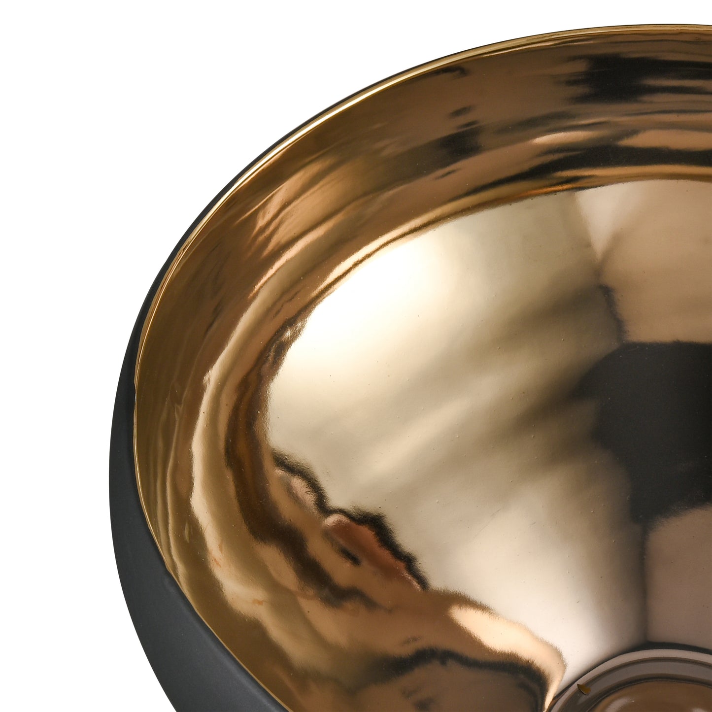 H0017-9754 - Greer Bowl - Tall Black and Gold Glazed