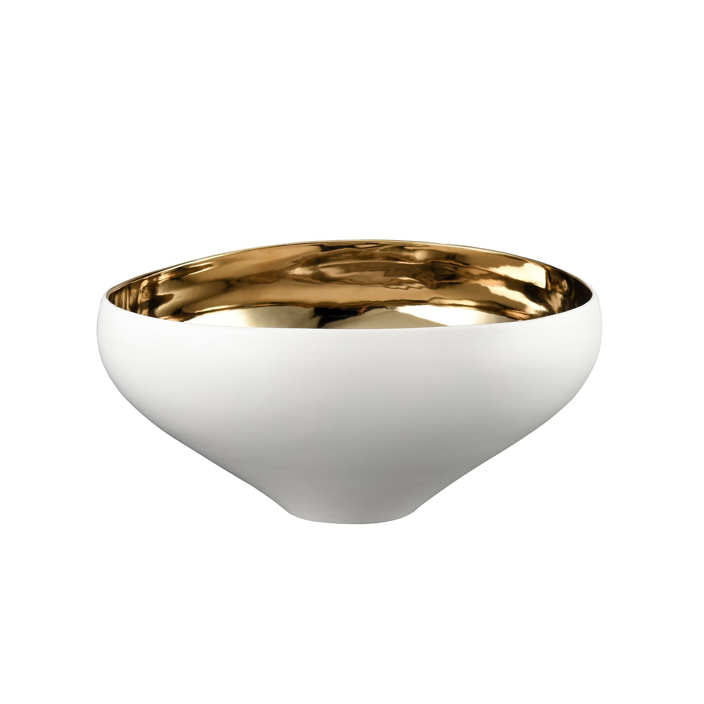 H0017-9755 - Greer Bowl - Tall White and Gold Glazed