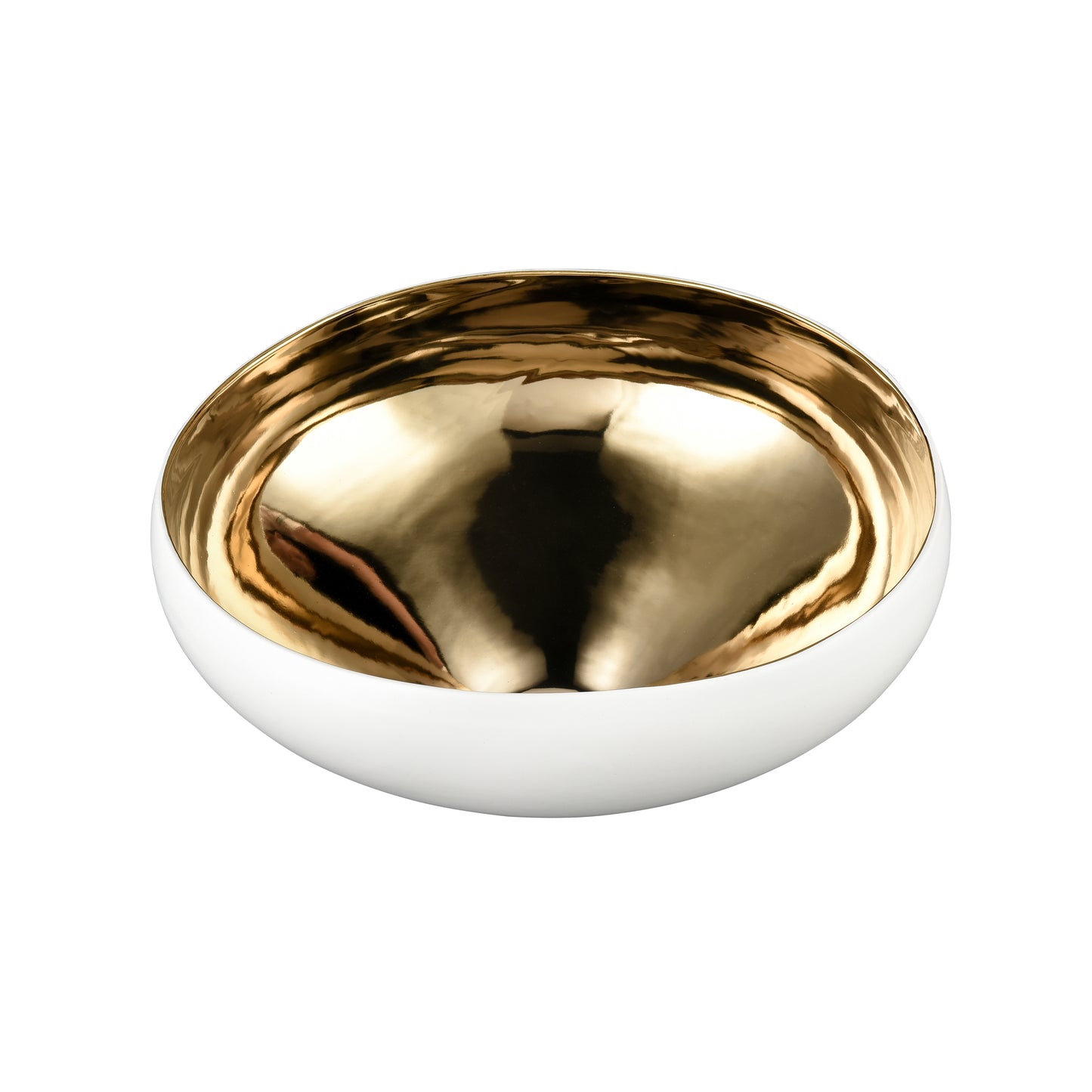 H0017-9755 - Greer Bowl - Tall White and Gold Glazed