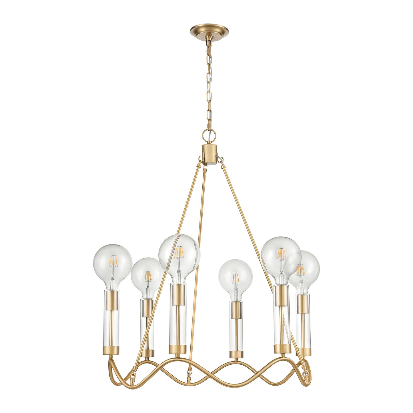 H0018-8564 - Celsius 27'' Wide 6-Light Chandelier - Satin Brass