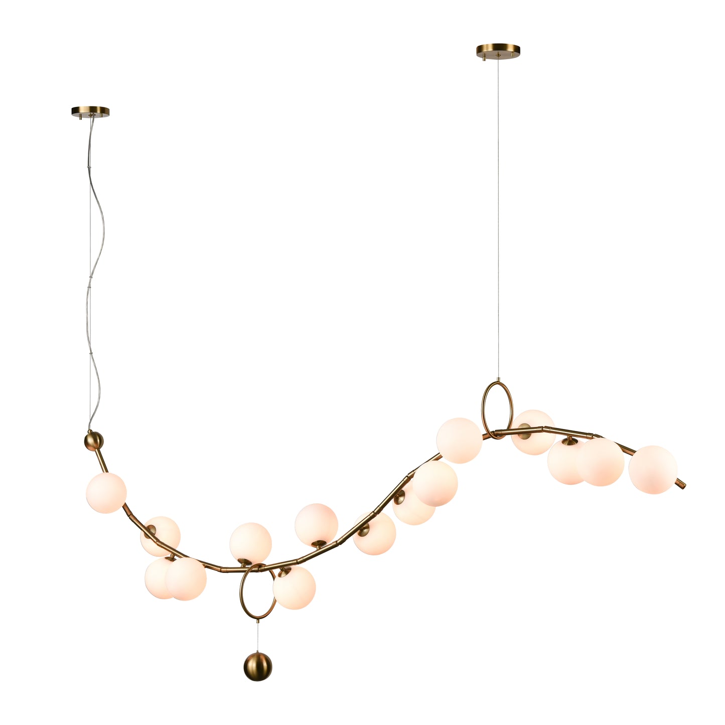 H0018-8565 - Acuminate 61'' Wide 15-Light Linear Chandelier - Satin Brass