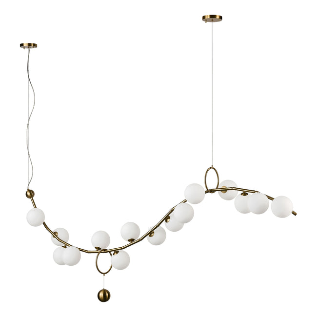 H0018-8565 - Acuminate 61'' Wide 15-Light Linear Chandelier - Satin Brass