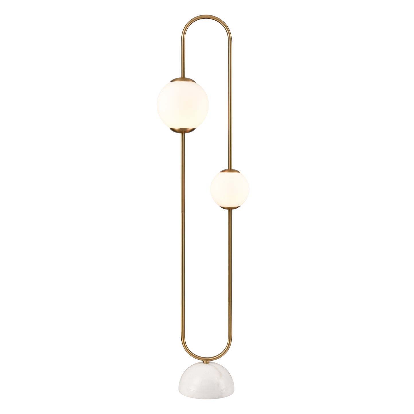 H0019-11073 - Bendel 57'' High 2-Light Floor Lamp - Aged Brass