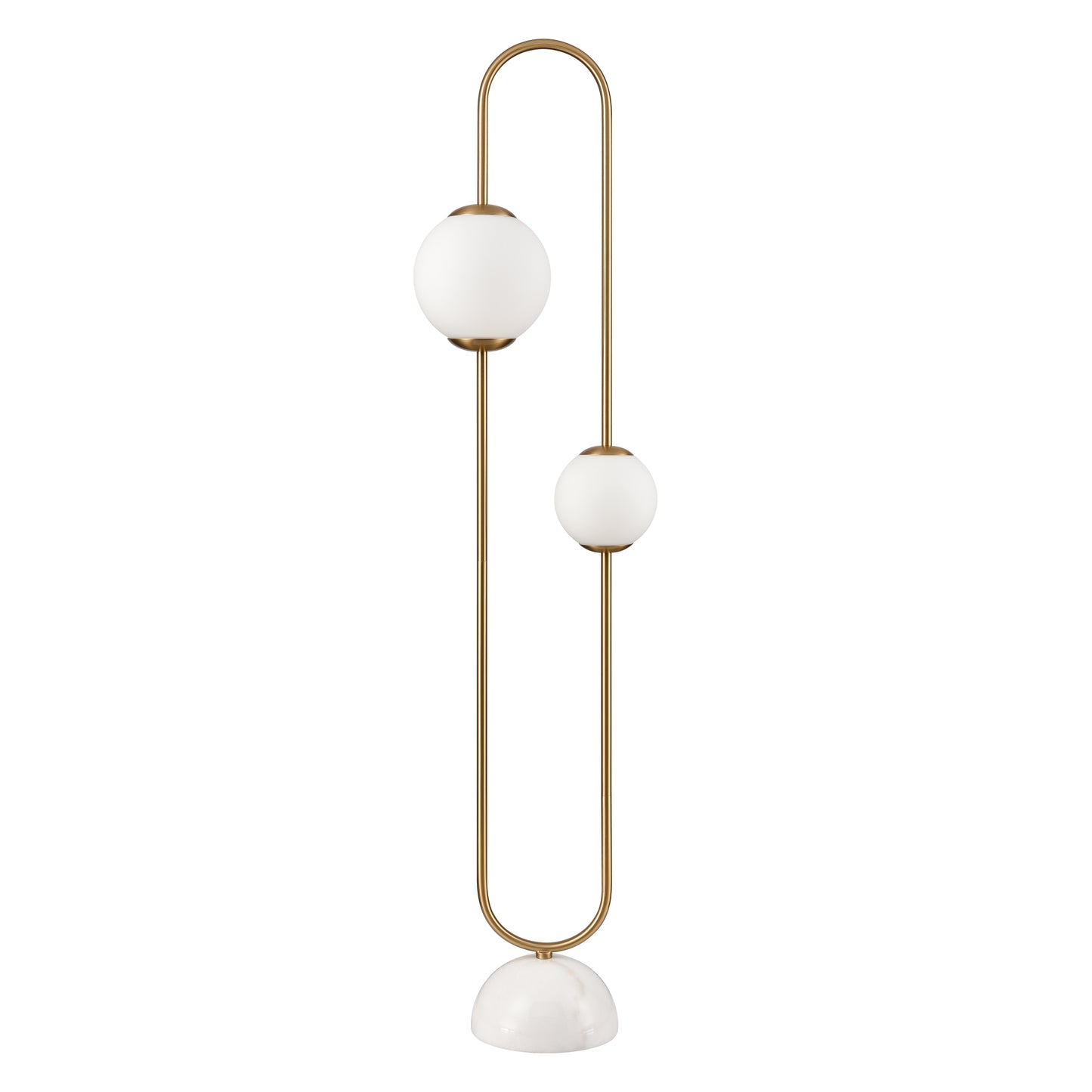 H0019-11073 - Bendel 57'' High 2-Light Floor Lamp - Aged Brass