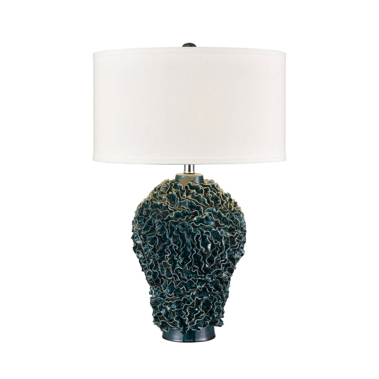 H0019-11090-LED - Larkin 27.5'' High 1-Light Table Lamp - Green Glaze - Includes LED Bulb