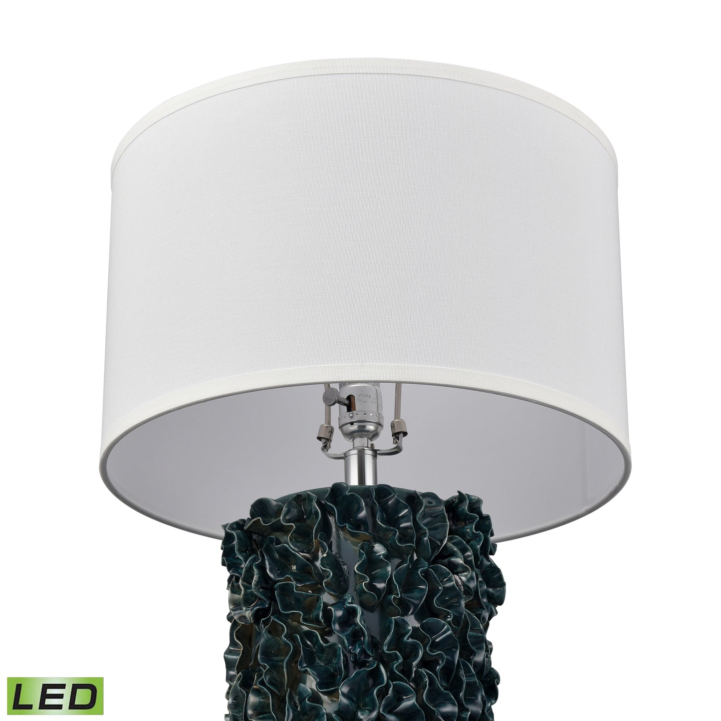 H0019-11091-LED - Larkin 25'' High 1-Light Table Lamp - Green Glazed - Includes LED Bulb