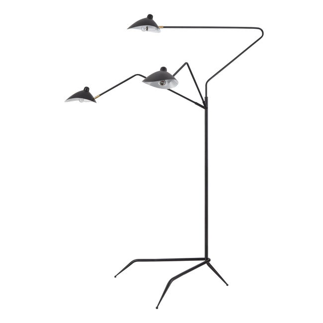 H0019-11103 - Risley 81.5'' High 3-Light Floor Lamp - Matte Black