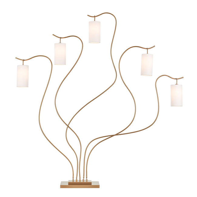 H0019-11537 - Caspian 71'' High 5-Light Floor Lamp - Aged Brass