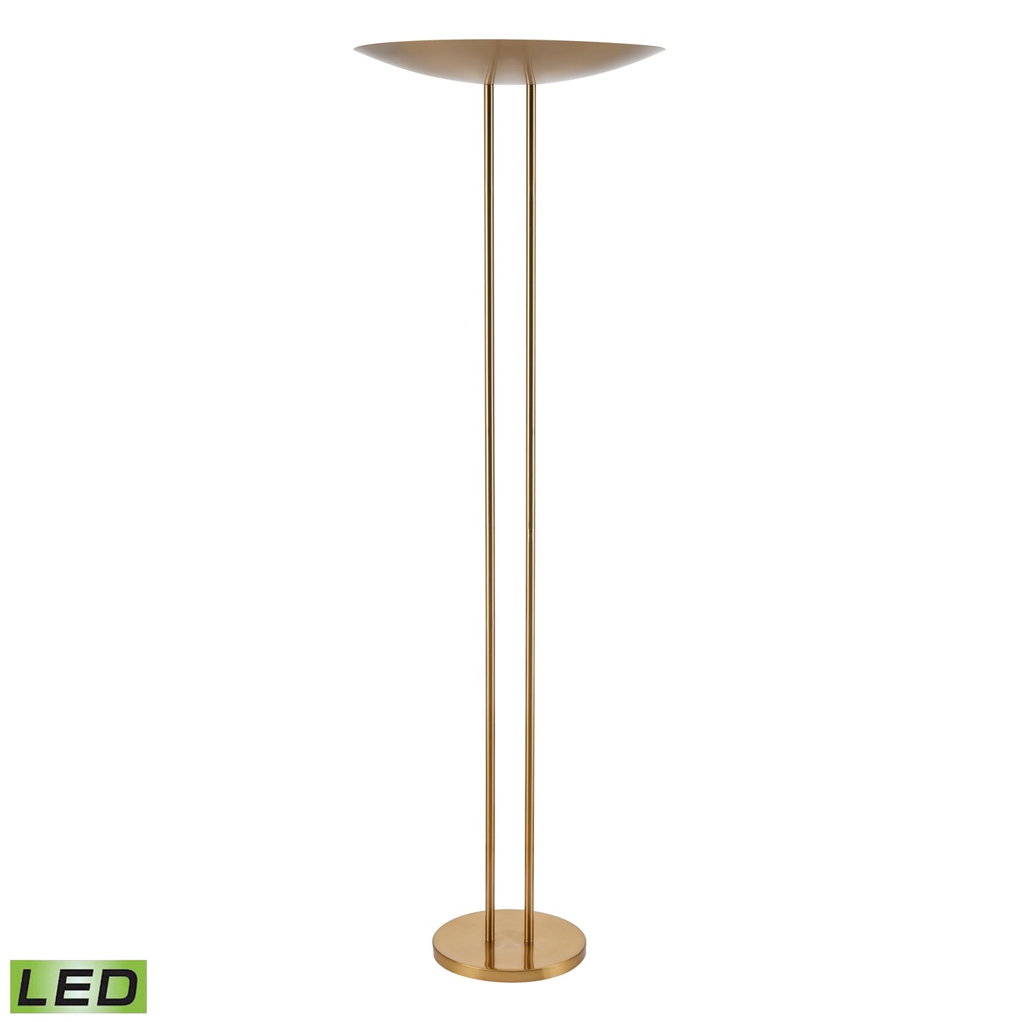 H0019-11543-LED - Marston 72'' High 2-Light Floor Lamp - Aged Brass - Includes LED Bulb