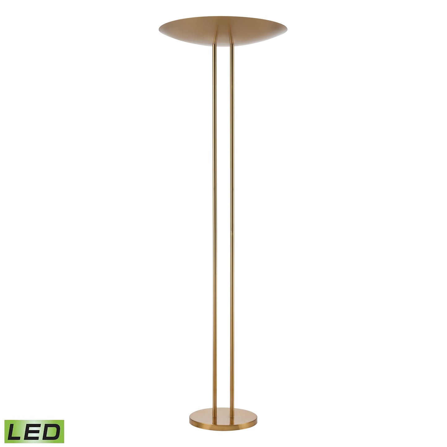 H0019-11543-LED - Marston 72'' High 2-Light Floor Lamp - Aged Brass - Includes LED Bulb