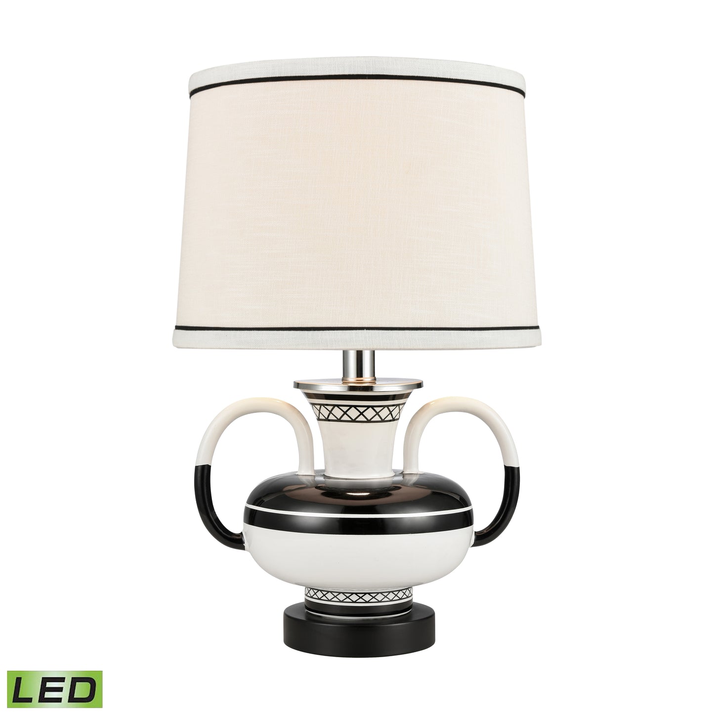 H0019-7995-LED - Luxor Gardens 18'' High 1-Light Table Lamp - White - Includes LED Bulb