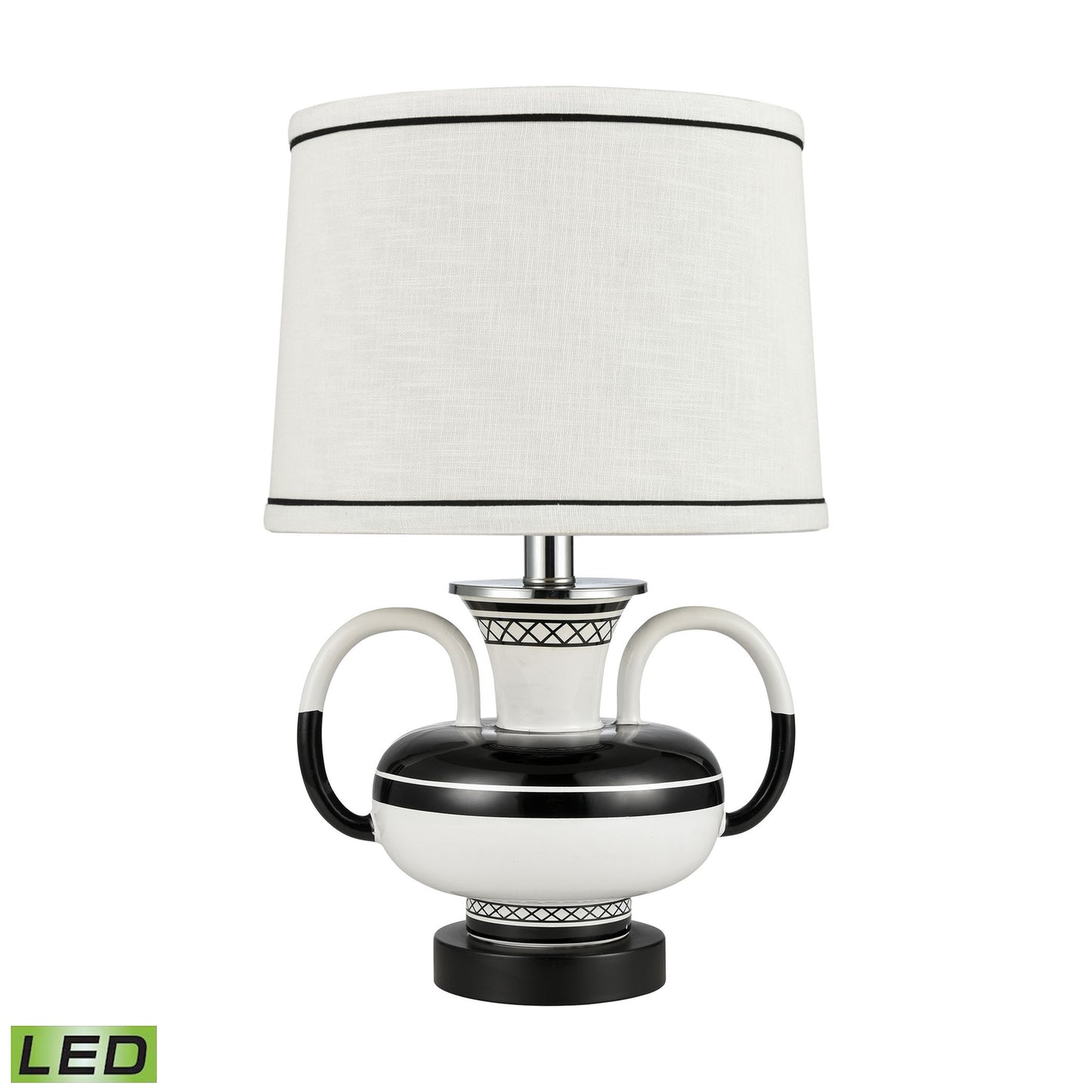 H0019-7995-LED - Luxor Gardens 18'' High 1-Light Table Lamp - White - Includes LED Bulb