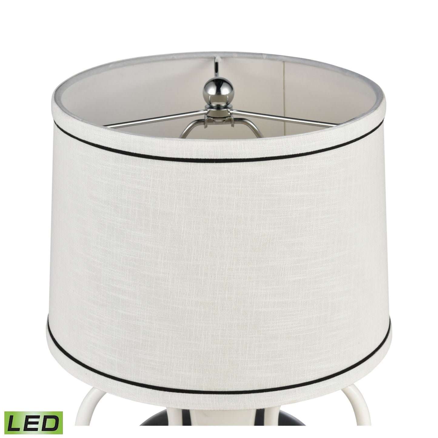 H0019-7995-LED - Luxor Gardens 18'' High 1-Light Table Lamp - White - Includes LED Bulb