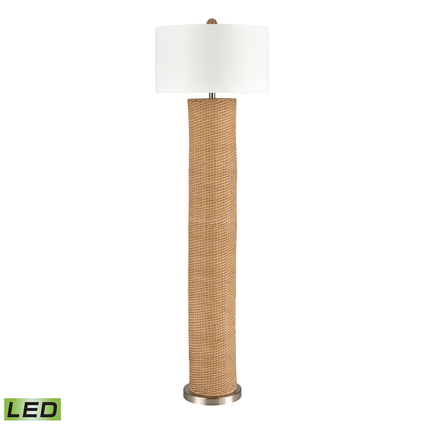 H0019-8015-LED - Mulberry Lane 64'' High 1-Light Floor Lamp - Natural - Includes LED Bulb