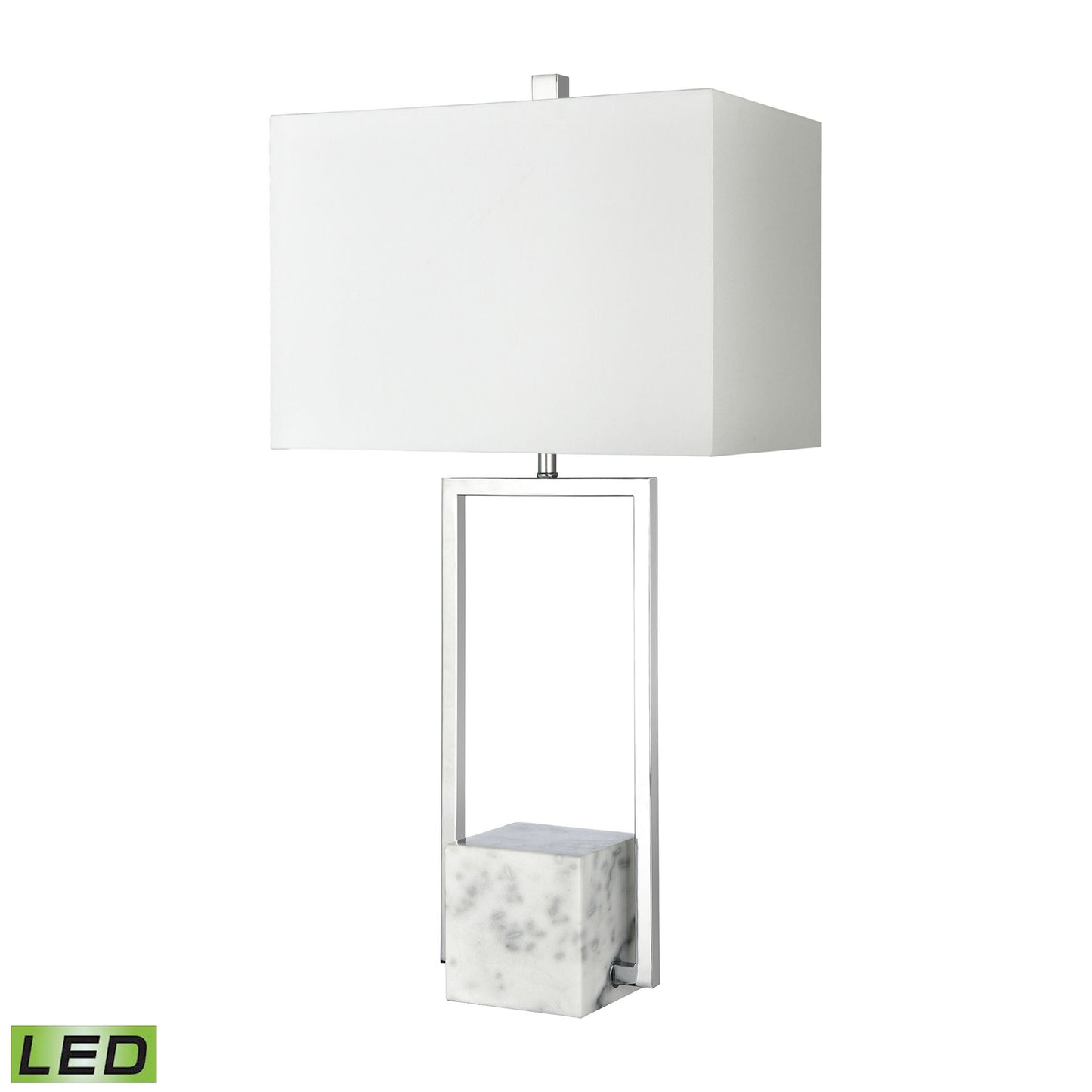 H0019-8018-LED - Dunstan Mews 31'' High 1-Light Table Lamp - Chrome - Includes LED Bulb