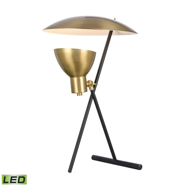 H0019-9511-LED - Wyman Square 19'' High 1-Light Desk Lamp - Satin Gold - Includes LED Bulb