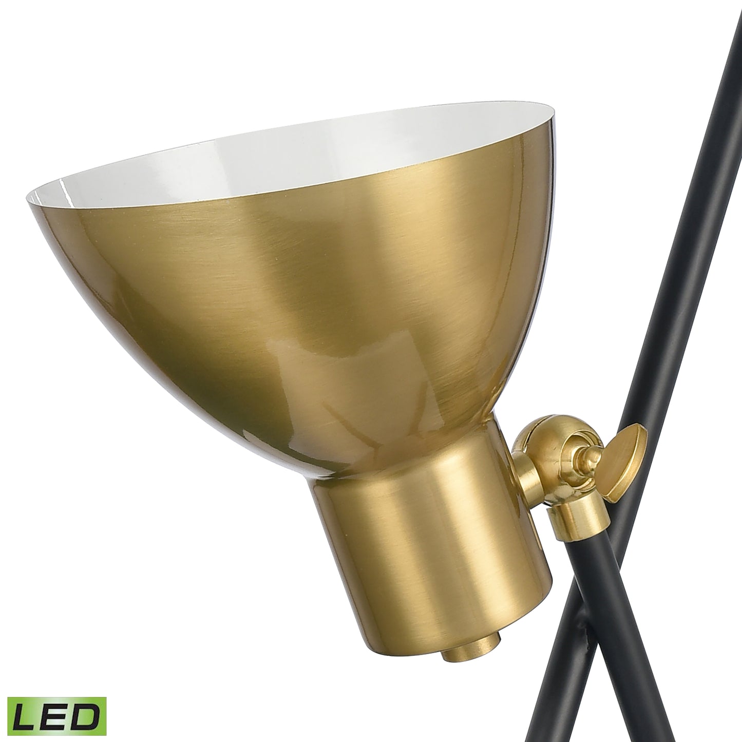 H0019-9511-LED - Wyman Square 19'' High 1-Light Desk Lamp - Satin Gold - Includes LED Bulb