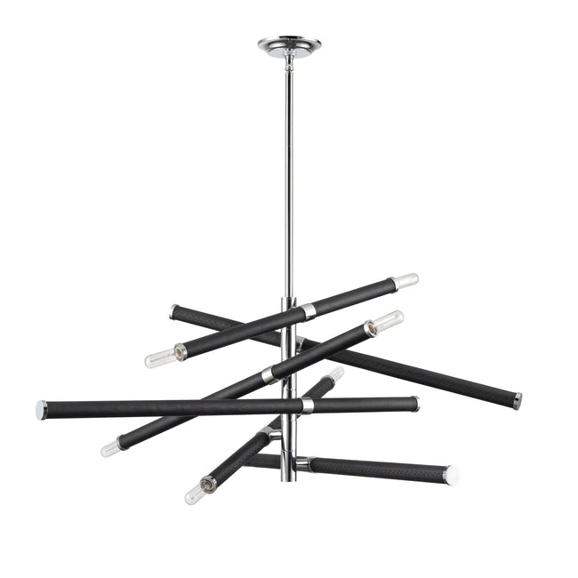 H0019-9552 - Crosspiece 39'' Wide 6-Light Chandelier - Black