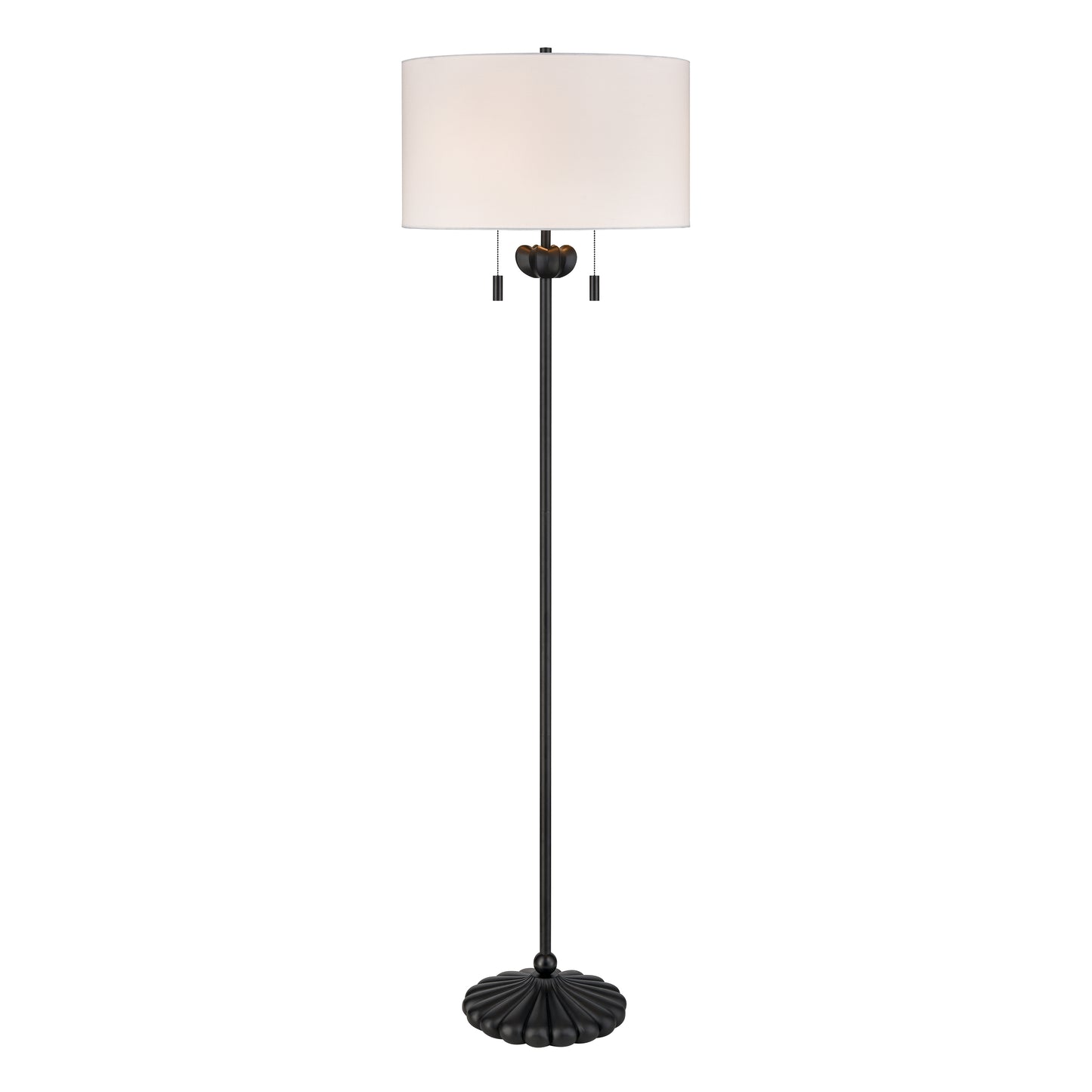 H0019-9609 - Liliaceae 63'' High 2-Light Floor Lamp - Black