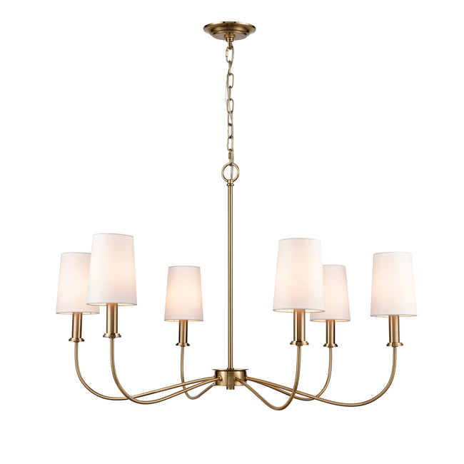 H0019-9613 - West Point 36'' Wide 6-Light Chandelier - Brass