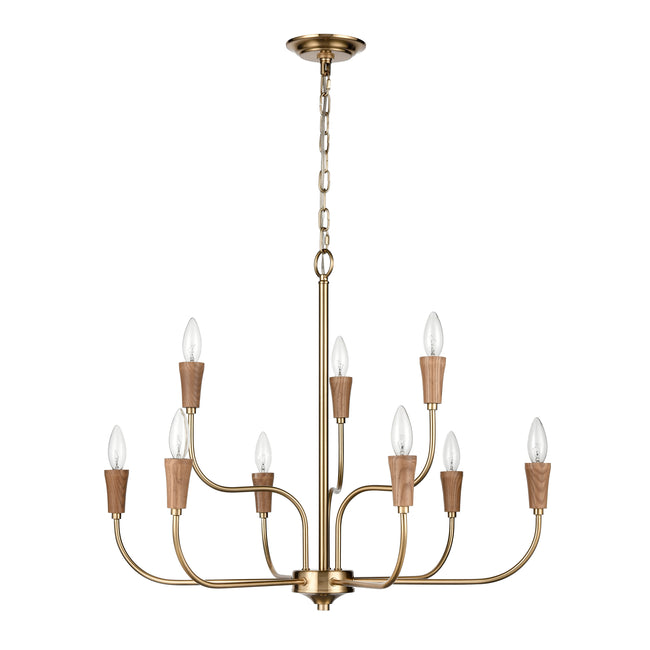 H0019-9618 - Inga 29'' Wide 9-Light Chandelier - Brass