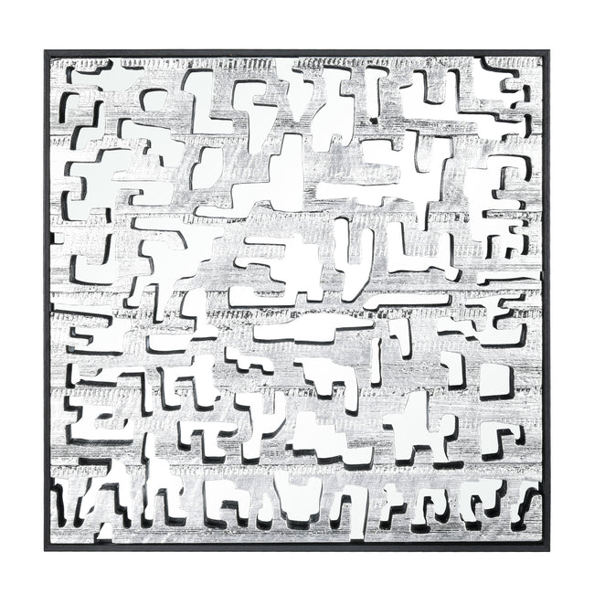 H0036-8217 - Mapped Dimensional Wall Art - Silver