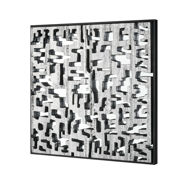 H0036-8217 - Mapped Dimensional Wall Art - Silver