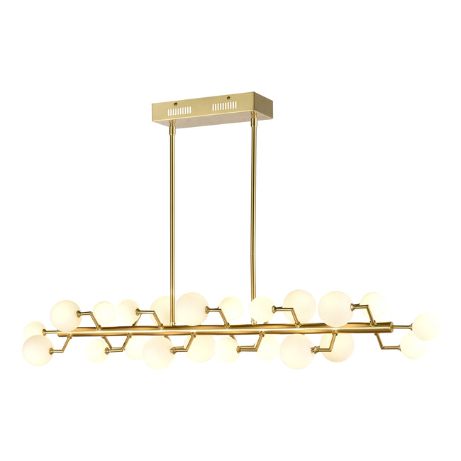 H018-7247 - Keir 43.31'' Wide 22-Light Linear Chandelier - Brass