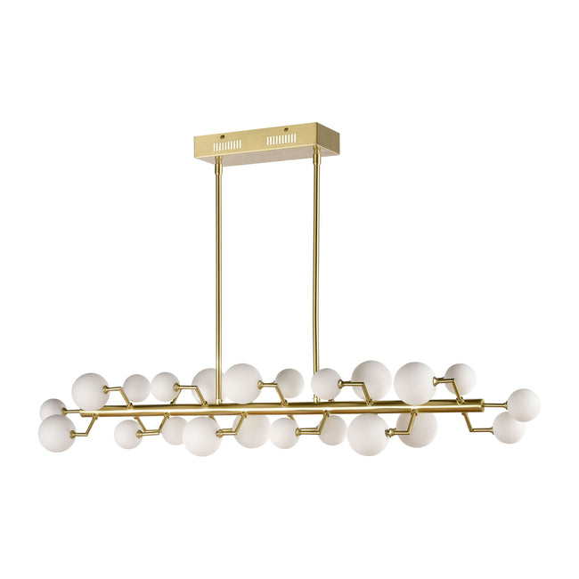 H018-7247 - Keir 43.31'' Wide 22-Light Linear Chandelier - Brass