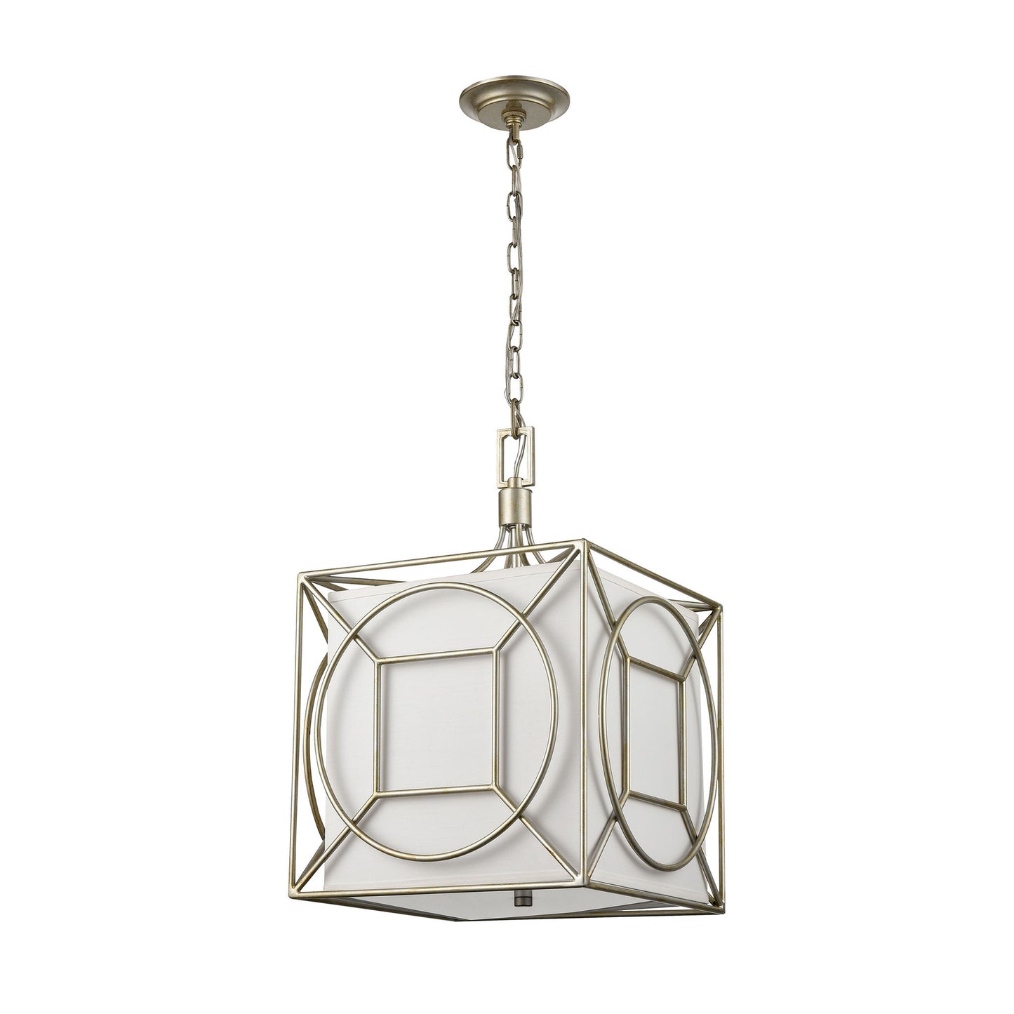 H018-7250 - Shaftsbury Square 14'' Wide 3-Light Pendant - Antique Silver