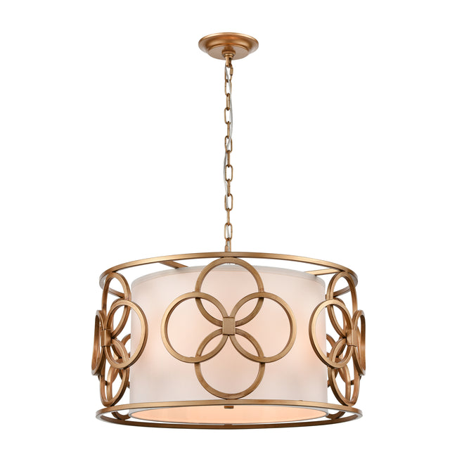 H018-7252 - Botanic Avenue 22'' Wide 4-Light Pendant - Antique Gold