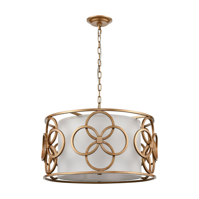 H018-7252 - Botanic Avenue 22'' Wide 4-Light Pendant - Antique Gold