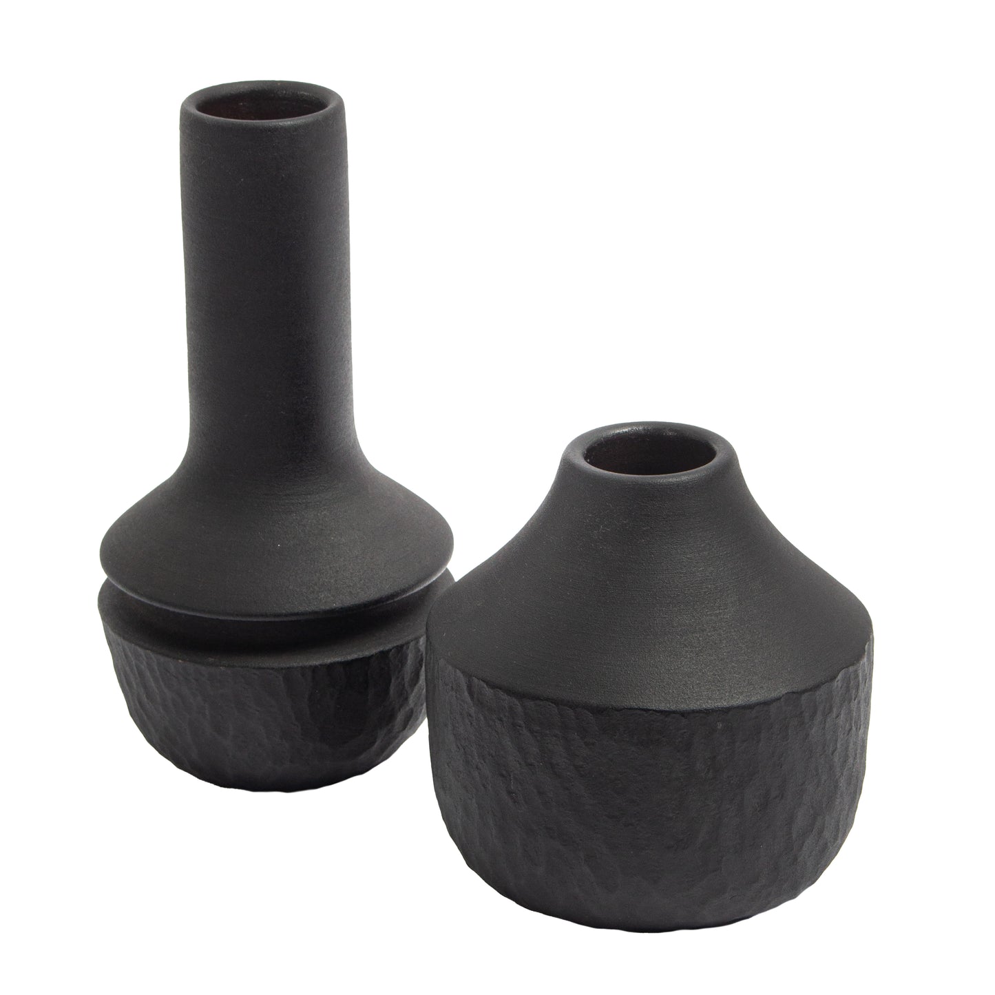 H0517-10718 - Shadow Vase - Medium Matte Black