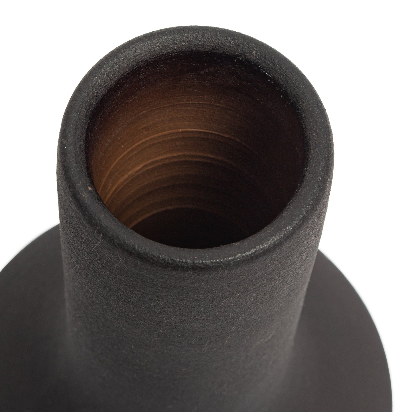 H0517-10718 - Shadow Vase - Medium Matte Black