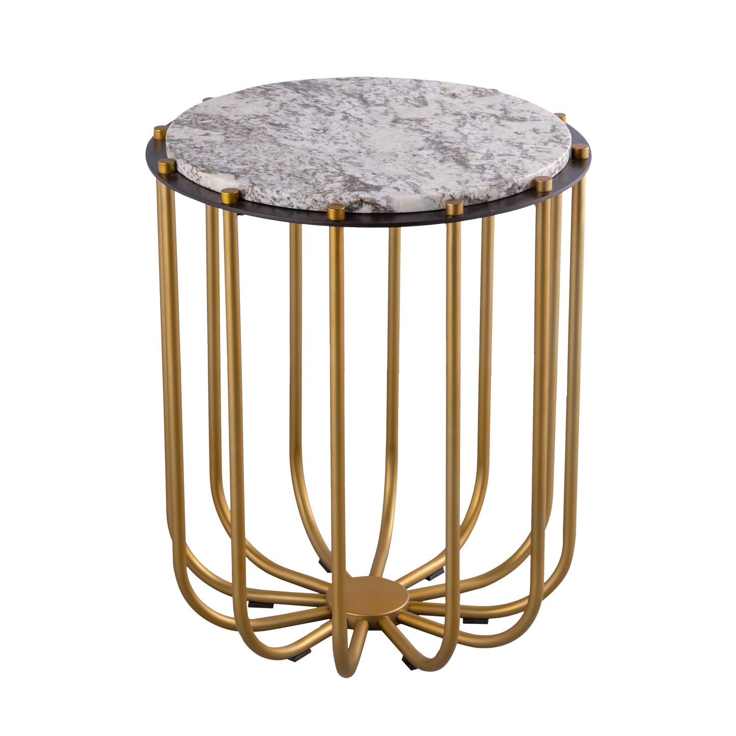 H0805-11454 - Demille Accent Table - Satin Brass