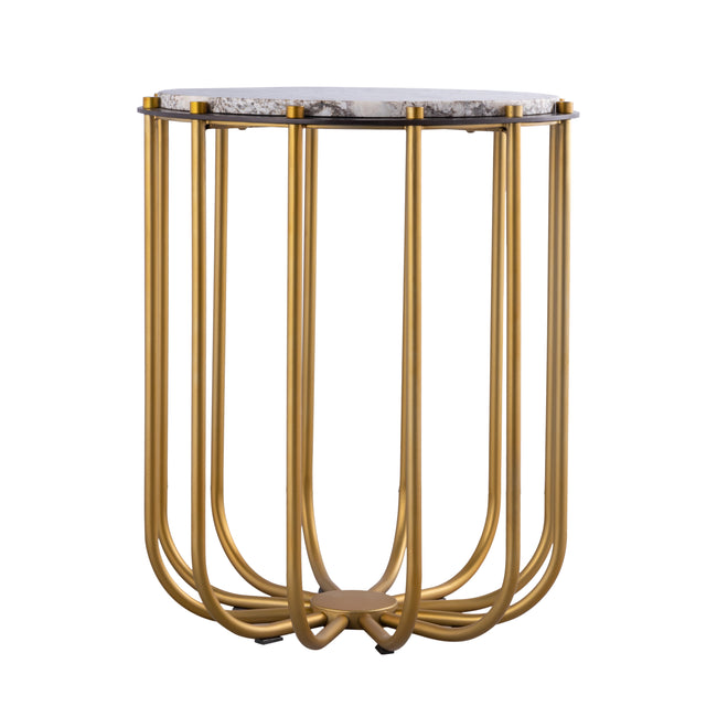 H0805-11454 - Demille Accent Table - Satin Brass