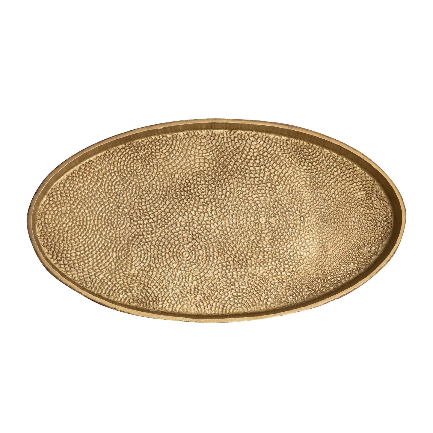 H0807-10655/S2 - Oval Pebble Tray - Set of 2 Brass