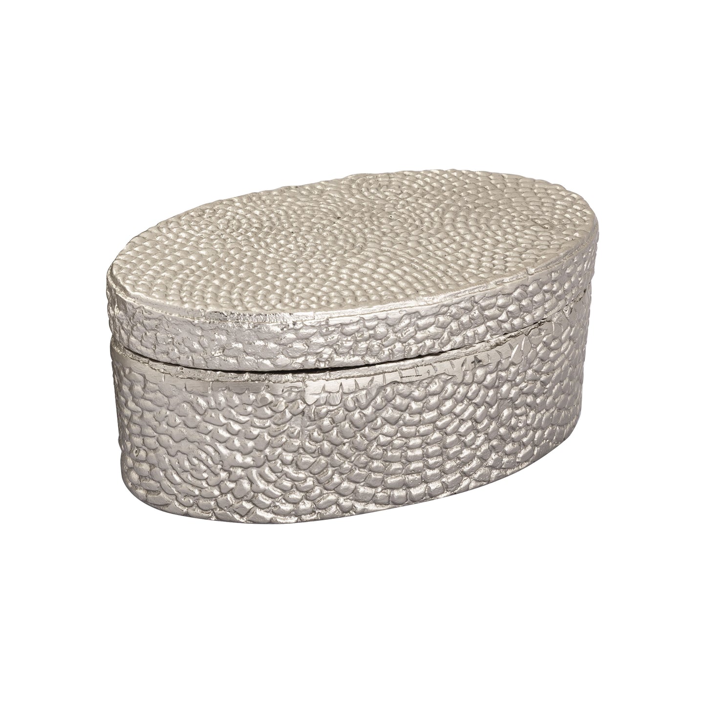 H0807-10659 - Oval Pebble Box - Small Nickel